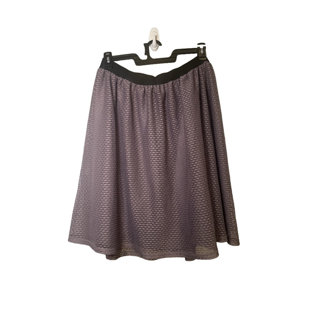 Xhilaration Size L Midi Lined Mesh/Lace Lavender Skirt